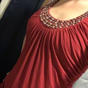 White House BM Red Embellished tank